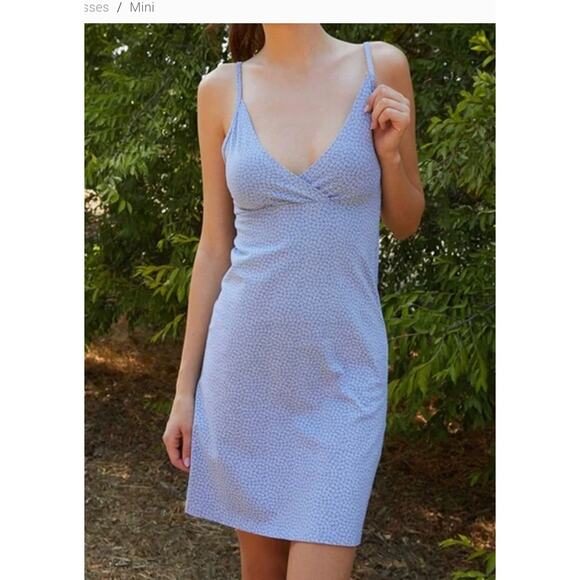 Brandy Melville Dresses & Skirts - Brandy Melville Dress Womens Small Blue White Floral‎ Mini Made in Italy Summer